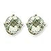 14k White Gold 9mm Round Green Amethyst Earring title=