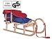 Klappschlitten Holzschlitten Rodelschlitten mit Zuggurt Lehne und rot blauem Fu�sack Tatry