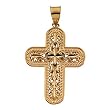 14K Two-Tone Gold Reversible Cross Pendant - 31.00x24.25mm