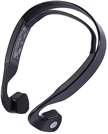 Aiernuo Bone Conduction Headphones Bluetooth 4.0 Headset Earphone Stereo Music Mic Hearing Aids Ear Release (Black)