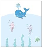 FunToSee Undersea Adventure Children's Wall Decals, Seahorse And Whale Scene