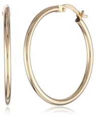 18k Gold 2mm 1" Click-Top Round Hoop Earrings