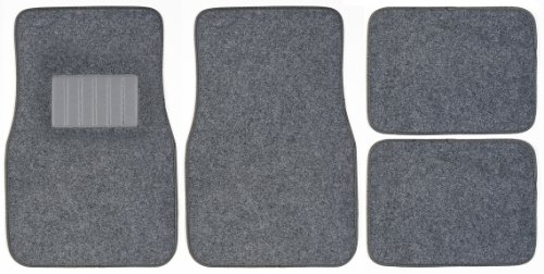 Best Price Impulse Merchandisers 44056 Deluxe Light Gray Carpet Floor Mat Set with Matching Heel Pad - 4 Piece