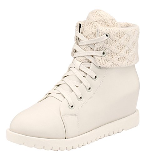 Guciheaven Women Winter New Style Shoe Throat Knit In Elevator Shoes(7.5 B(M)US, White)