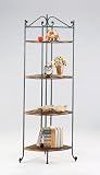 Beautiful Cottage Style Dirty Oak Finish Wood & Metal Corner Rack