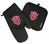 IU Logo Indiana University Hoosiers Logo Oven Mitt Potholder Set College NCAA Licensed Kitchen Tailgating Accessories make Great Best Unique CHRISTMAS GIFT IDEAS for HIM or HER, College Students Fans Men Ladies Woman Women POT HOLDERS