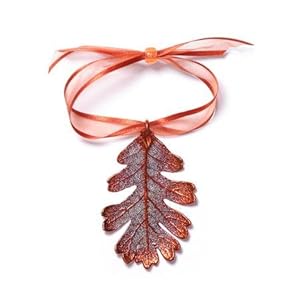 Real Oak Lace Leaf Ornament - Copper