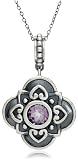 Sterling Silver Amethyst Pendant, 18"