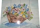 Buy Basket of Beautiful Flowers Ceramic Wall Mural 12 Ceramic Tiles by From Africa 2 You