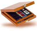Watercolor Pencil Set Has 32 Pieces in a Quality Wood Box