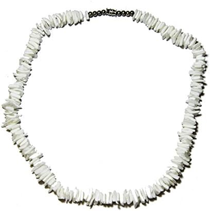 PUKA SHELL NECKLACE CHOKER FROM REAL SHELL 18" INCH (WHITE)