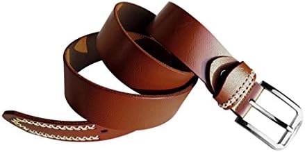 Men's Fashion Casual Jean Belt Alloy Buckle,Brown Xs