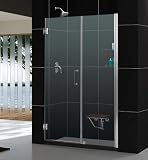 DreamLine SHDR-20607210S-01 Unidoor Frameless 60â-61â Adjustable Shower Door with Glass Shelves, Chr