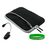Buy Black Dual-Pocket Neoprene Sleeve Case and Book light for Barnes and Noble nook E-Reader Reading...