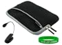 Black Dual-Pocket Neoprene Sleeve Case and Book light for Barnes & Noble nook E-Reader Reading Device (NOT Compatible with Latest NookCOLOR)