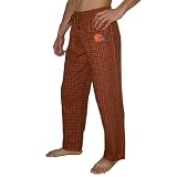 Mens NFL Cleveland Browns Plaid Cotton Thermal Sleepwear / Pajama Pants - Brown & Orange
