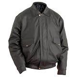 Casual OutfittersTM Mens Bomber Style Jacket with Genuine Leather Collar and Cuffs