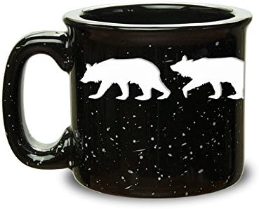 Glass Graphics 12oz Campfire Bear Mug has a Black Finish with a Black Interior