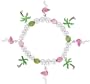 Tropical Flamingo and Palm Tree Charm Stretch Bracelet