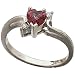 14Kt White Gold Stylish Flaming Heart Garnet and Diamond Ring