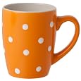 Signature Housewares Dots 11-Ounce Mug, Orange