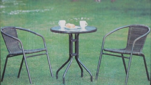 Brasserie 3 Pieces Bistro Set includes 1 Table & 2 New Beautiful Chairs top Bistro sets Brasserie 3 Pieces Bistro Set includes 1 Table & 2 New Beautiful Chairs picture