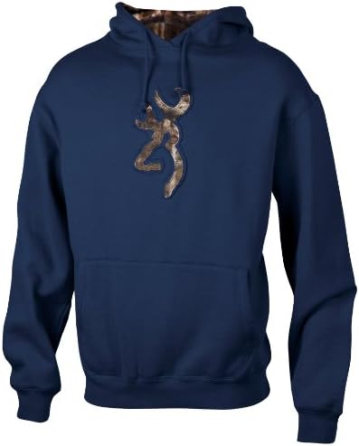 Browning Camo Buckmark Hoodie Sweatshirt Navy