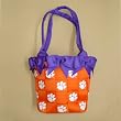 Medium Bow Bucket Purse - Clemson NCAA College Athletics