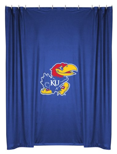 Best Quality Locker Room Shower Curtain - Kansas Jayhawks NCAA /Color Bright Blue Size 72 X 72