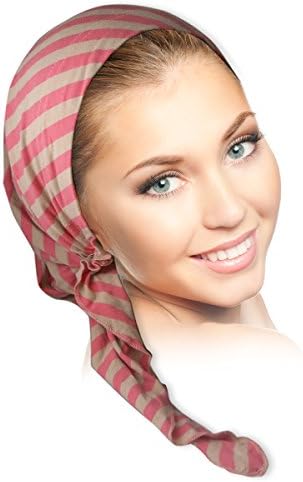 Ahead Collection Women's Pretied Bandana Head Chemo Scarf X-Large Cream and Peach