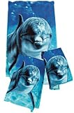 Dolphin 3 Piece Bath Towel Set