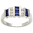 14K White Gold Sapphire and Diamond Ring