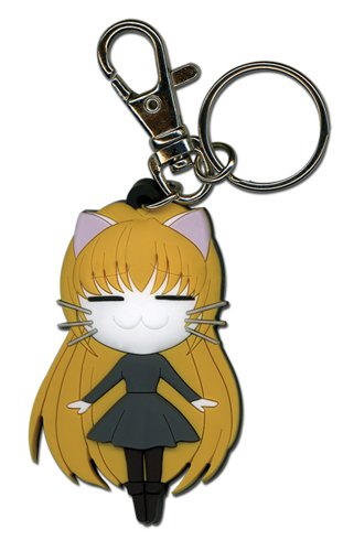 Black Cat Eve Cat Form PVC Key Chain