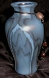 Blue Rimwood Pottery Bud Vase
