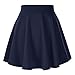 Urban CoCo Women's Basic Versatile Stretchy Flared Casual Mini Skater Skirt (Small, Navy Blue)
