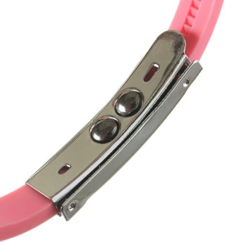 Women's Hot Pink Titanium Sports Silicon Bracelet Tourmaline with Fully Adjustable Custom Fit Silicon Band. Silicone Bracelet for Women