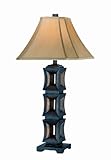 Lite Source C41005 Emerence Table Lamp, Antique Gold with Fabric Shade