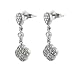 Sterling Silver Dangling Pave Clover Earrings