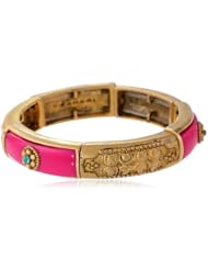 T Tahari Worn Gold Colored Stretch Bracelet, 8.75"
