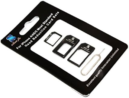 Nano SIM Card to Micro SIM Card / Standard SIM Card Adapter Free SIM Card Tray Eject Pin for iPhone 5S 5C 5 4S 4 iPad 4 3 2 1 iPad Air Smart Mobile Phones (Black)