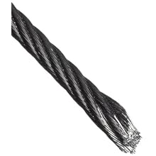 Galvanized Steel Wire Rope, Zinc Galvanized, 7x19 Strand Core, Black