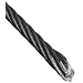 Galvanized Steel Wire Rope, Zinc Galvanized, 7x19 Strand Core, Black