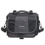Godspeed® Kameratasche GD602 medium schwarz/grau für DSLRs wie z.B. Canon 1000D 350D 400D 450D 500D 550D, Nikon D40 D40x D60 D70 D3000, Sony A450 A500 A550