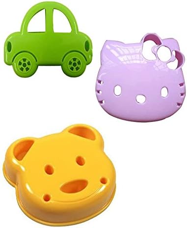 Ksing 3 Set Sandwish Cutter Accessories DIY Maker Kitchen Cake Modls Hello Kitty Panda Car Shape Molds-