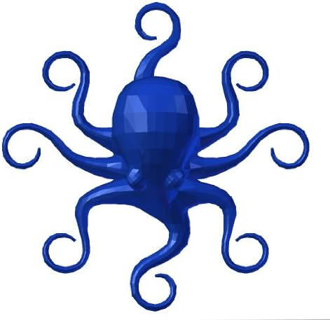 3D Printed Octopus Magnet, Blue