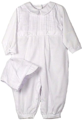 Petit Ami Newborn Boys Christening Romper Pants Set
