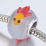 Pale Against Cute Red Tail Goldfish Gift Murano Glass Animal Fits Pandora Charm Bracelet