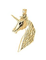Gold-Plated 925 Sterling Silver Unicorns Pendant