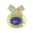 14K Yellow Gold Tanzanite and Diamond Pendant