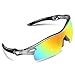 Ewin E02 Polarized Sports Sunglasses with 5 Interchangeable Lenses for Men Women Golf Baseball Volleyball Fishing Cycling Driving Running Glasses